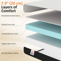 Full Mattress 8 Inch Memory Foam Mattress in a Box, Pressure Relief & Lumbar Support, CertiPUR-US Certified, Medium Firm