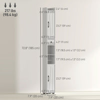 Narrow Bathroom Cabinet, Tall Bathroom Storage Cabinet with Barn Doors, Drawer and Adjustable Shelves, White Wood Grain