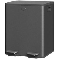 Garbage Bin, Soft-Close Trash Can with Foot Pedal, 2x5 Gallon (2x20 L) Garbage Can with Removable Inner Buckets, Black
