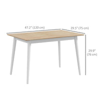 47" x 30" Dining Table, Farmhouse Dining Room Table with Pine Wood Frame, Space Saving Kitchen Table, Natural