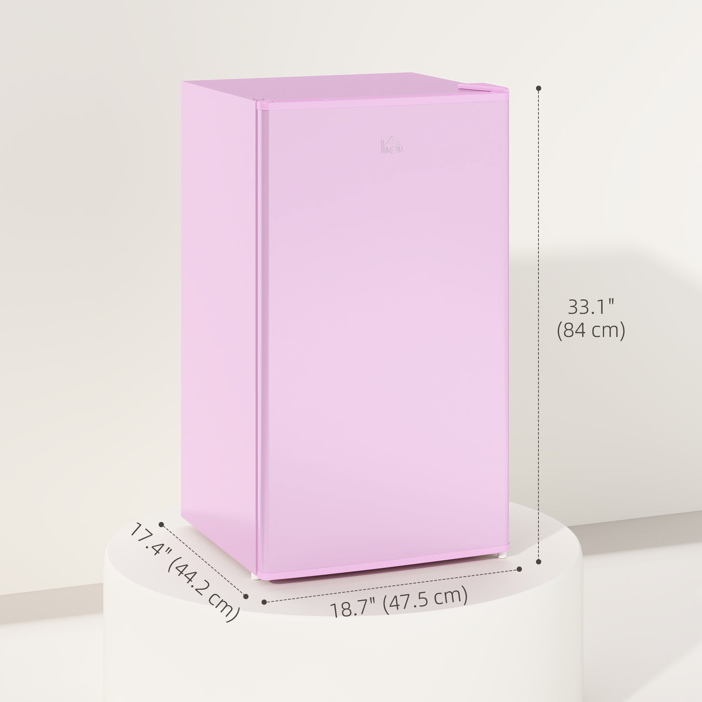 Compact Refrigerator, Mini Fridge with Freezer, Adjustable Shelf, Mechanical Thermostat and Reversible Door, Pink