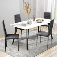 Modern Dining Chairs, Set of 4, High Back Upholstery and Metal Legs for the Living Room, Kitchen, Home Office, Grey