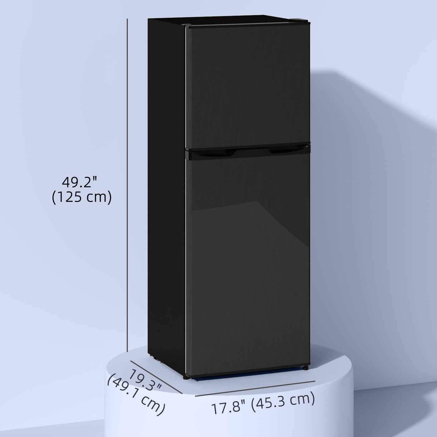 Double Door Mini Fridge with Freezer, 4.6 Cu.Ft Small Refrigerator with Thermostat, Shelves, Reversible Door, Black