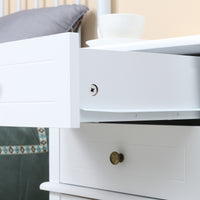 Modern Sofa Side Table, Accent End Table with Drawers and Storage Shelf, Nightstand for Bedroom Living Room, White