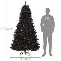 7ft Artificial Christmas Tree Holiday Home Indoor Decoration with Automatic Open, Black