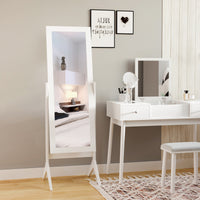 Full Length Mirror, Free Standing Full Body Mirror with Rectangular Frame, Adjustable Angle for Dressing Room, Bedroom, Living Room, White