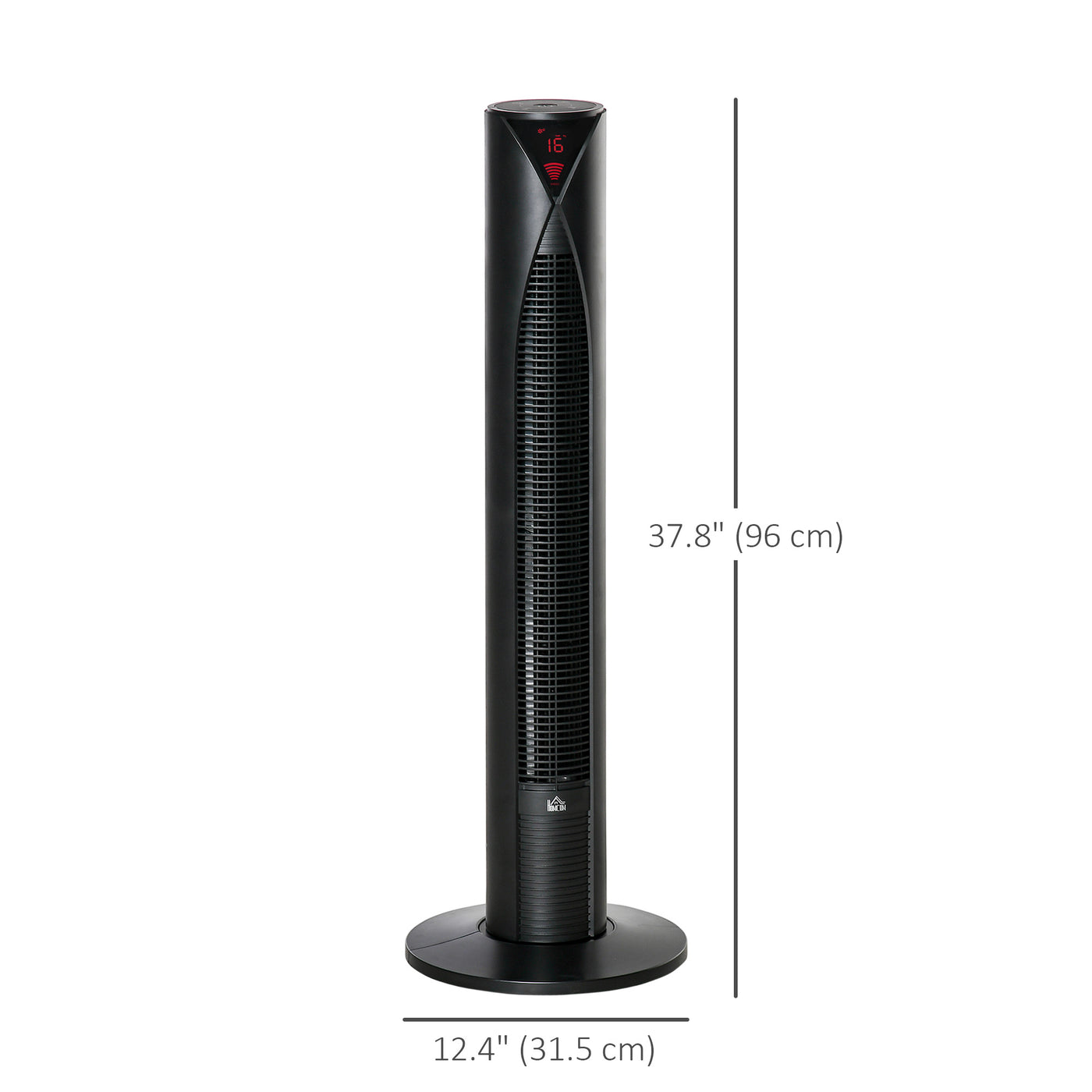 Freestanding Tower Fan Cooling for Home Bedroom with 3 Speed, 12h Timer, Oscillating, LED Sensor Panel, Remote Controller, Black