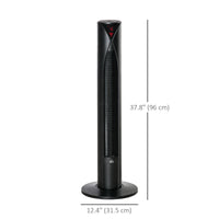 Freestanding Tower Fan Cooling for Home Bedroom with 3 Speed, 12h Timer, Oscillating, LED Sensor Panel, Remote Controller, Black