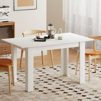 Modern Extendable Dining Table, 55.1 x 31.5 in, for 6-8 People, Expandable Dining Table for Kitchen, White