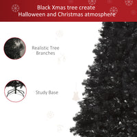 7ft Artificial Christmas Tree Holiday Home Indoor Decoration with Automatic Open, Black