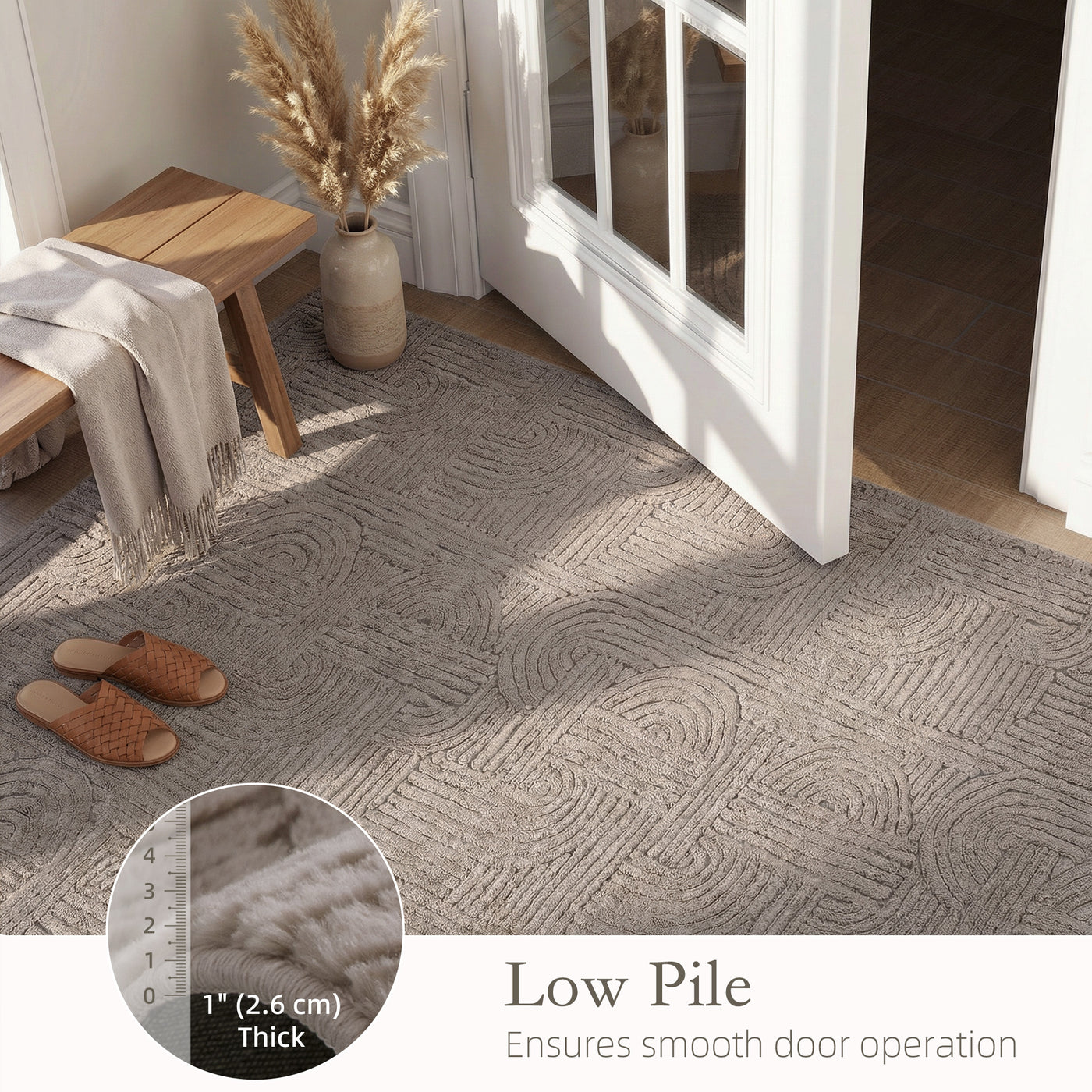 6x9 Area Rug, Luxurious Faux Fur Rug, Non-Slip Floor Carpet for Living Room, Bedroom, Dining Room, Tan
