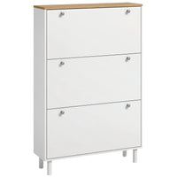 Shoe Storage with 3 Flip Drawers and Adjustable Shelves, Entryway Shoe Storage Cabinet for 24 Pairs of Shoes, White