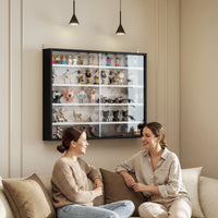 5-Tier Display Cabinet, Shot Glass Display Case, Glass Curio Cabinet with 2 Glass Doors and 4 Adjustable Shelves, Black