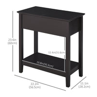End Side Table in Flip Top Design with Cabinet and Bottom Shelf, Storage Furniture Decoration for Bedroom Living Room Office, Dark Coffee