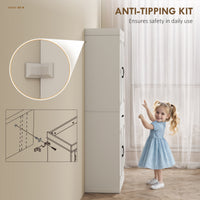 72" Kitchen Pantry Cabinet, Farmhouse Kitchen Storage Cabinet with 4 Barn Doors, 6 Door Shelves, Drawer, White