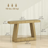 55" Farmhouse Console Table, 2-Tier Entryway Table with Storage for Hallway, Living Room, Behind Couch,  Oak