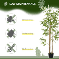 Set of 2 6ft Artificial Tree, Indoor Fake Bamboo with Pot, for Home Office Living Room Decor