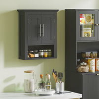Bathroom Wall Cabinet, Medicine Cabinet, Toilet Storage Cabinet with Shelf for Living Room and Entryway, Black