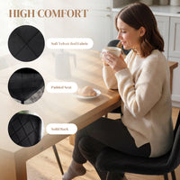 Dining Chairs Set of 4, Upholstered Dining Room Chairs with Steel Legs, Modern Kitchen Chair for Dining Room, Black