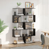 Modern Bookcase 5-Tier Display Shelf Storage Shelf Room Divider Living Room Home Office Furniture, Black