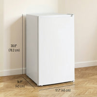 2.1 Cu. Ft. Mini Freezer, Compact Upright Freezer with Reversible Door, Removable Shelf, Adjustable Temperature, White