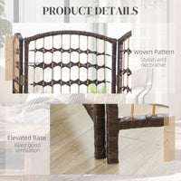 8 Panel Folding Room Divider, Portable Privacy Screen, Wave Fiber Room Partition for Home Office, Brown