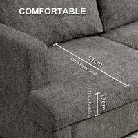 54.3" Loveseat Sofa, 2 Seater Sofa with Removable Cushions, Small Couch with Solid Wood Frame for Living Room, Dark Grey