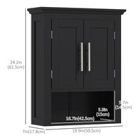 Bathroom Wall Cabinet, Medicine Cabinet, Toilet Storage Cabinet with Shelf for Living Room and Entryway, Black