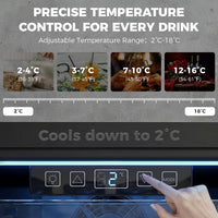 3.2 Cu.Ft Beverage Refrigerator, 139 Can Beverage Fridge Cooler with Double-Layer Glass Door