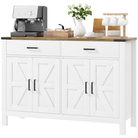 Sideboard Buffet Cabinet, Farmhouse Kitchen Storage Cabinet w/ 2 Drawers and Shelves for Living Room, Entryway