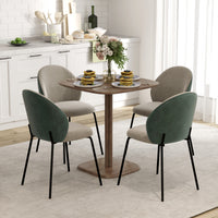 Dining Table for 4 People - Modern Kitchen Table with Wood-Effect Top, 27.6" x 27.6", Dark Brown