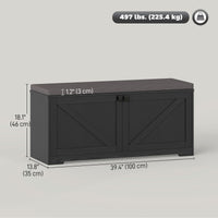 Shoe Storage Bench with Padded Seat, Entryway Bench Holds up to 352 lb, Shoe Organizer, 8 Pairs, Black Wood Grain
