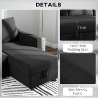 83" Sofa Bed, Pull Out Sleeper L Shaped Sectional Couch with Reversible Storage Chaise, Wide and Deep Seat, Black