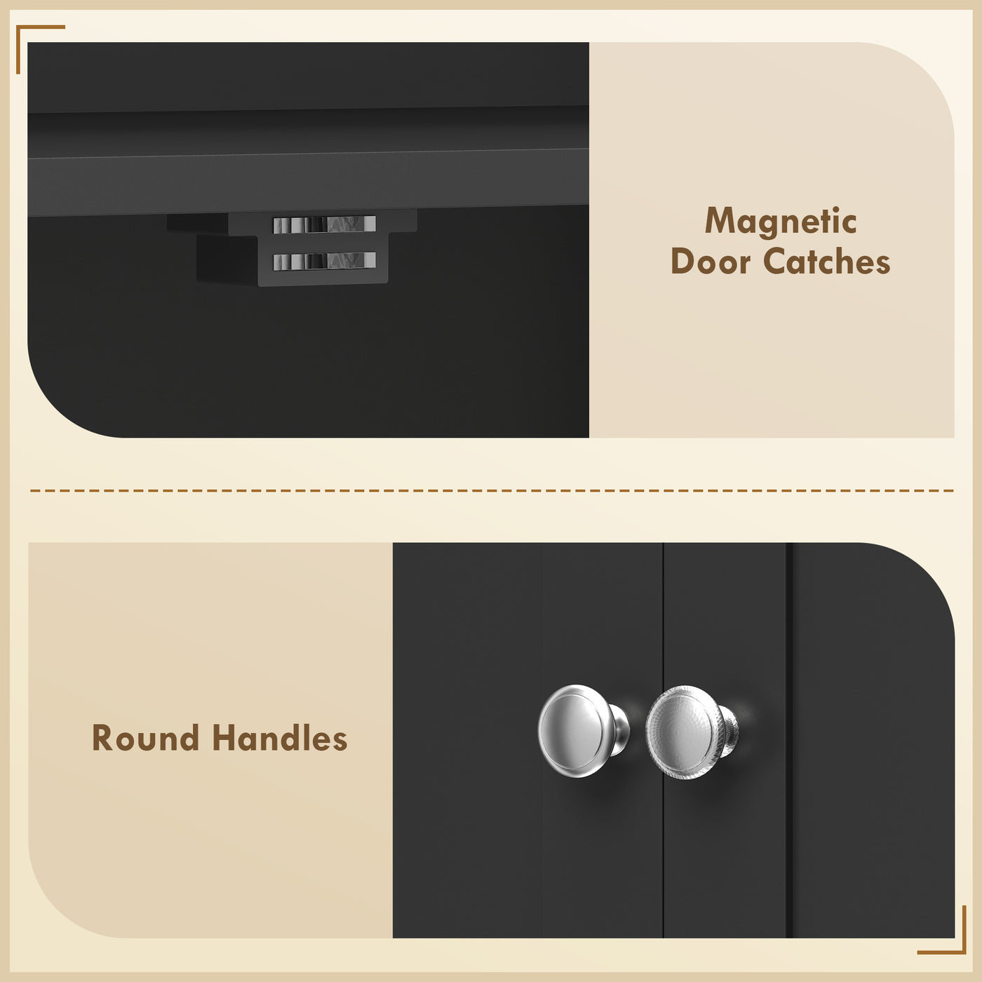 65" Kitchen Cabinet, Kitchen Pantry Cabinet with 4 Doors and 16 Door Shelves for Dining Room, Black