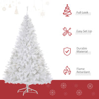 6FT Prelit Artificial Christmas Tree Warm White LED Light Holiday Home Xmas Decoration with Automatic Open, White