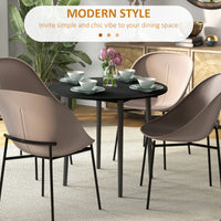 Folding Dining Table, Round Drop Leaf Kitchen Table for Small Spaces with Wood Legs, Distressed Black