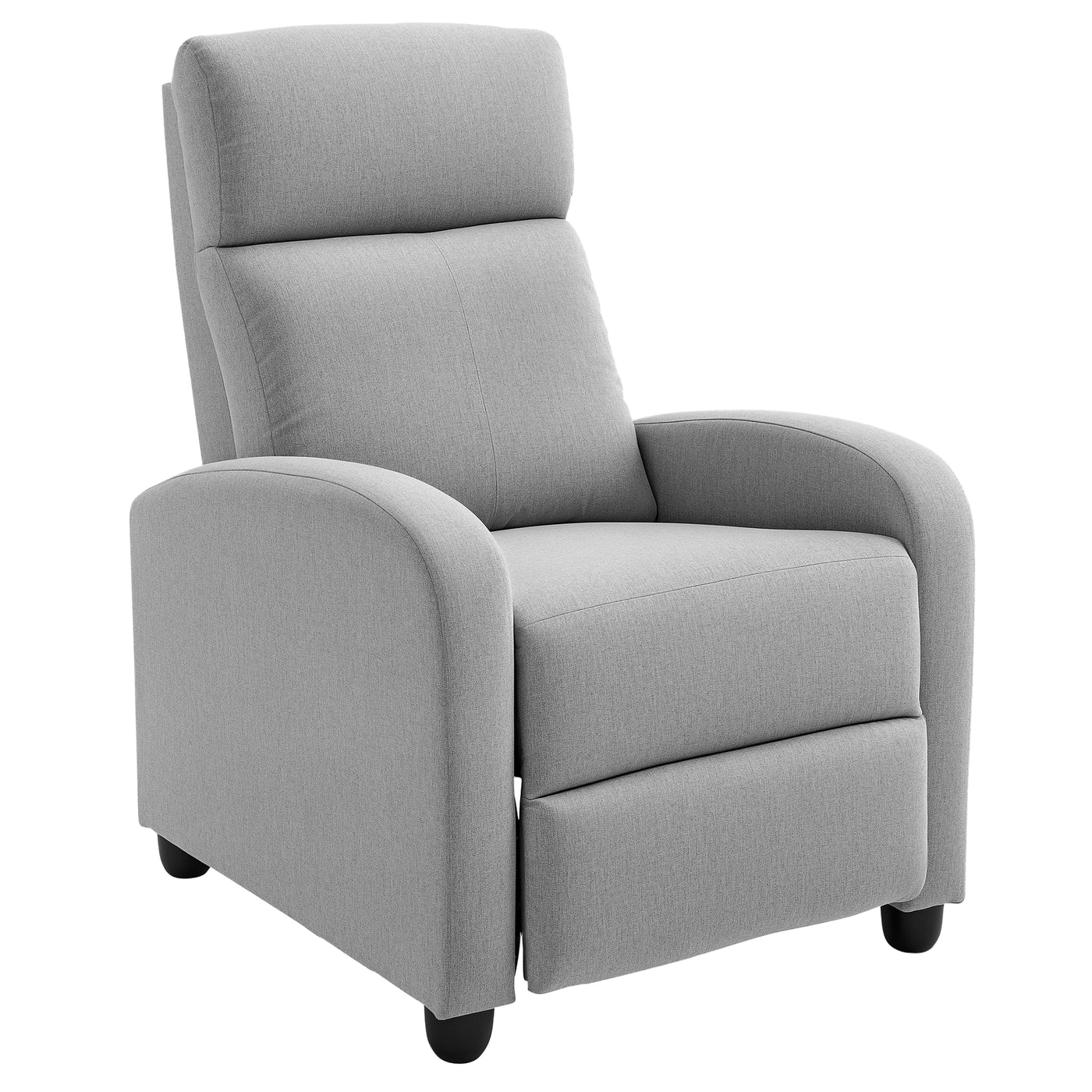 Manual Recliner Sofa Manual Home Theater Seating, Single Linen-Touch Sofa Armchair for Living Room, Light Grey