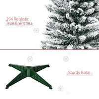 5ft Tall Pencil Artificial Christmas Tree, Holiday Décor with Snow Flocked Branches, Green