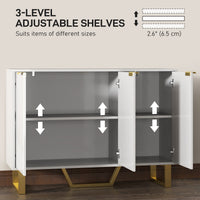 Sideboard Buffet Cabinet with Adjustable Shelves, Living Room Cabinet, TV Cabinet for 50 Inch TV, White