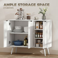 Modern Sideboard and Buffet, Dining Room Cabinet with Adjustable Shelves and 3 Doors, White