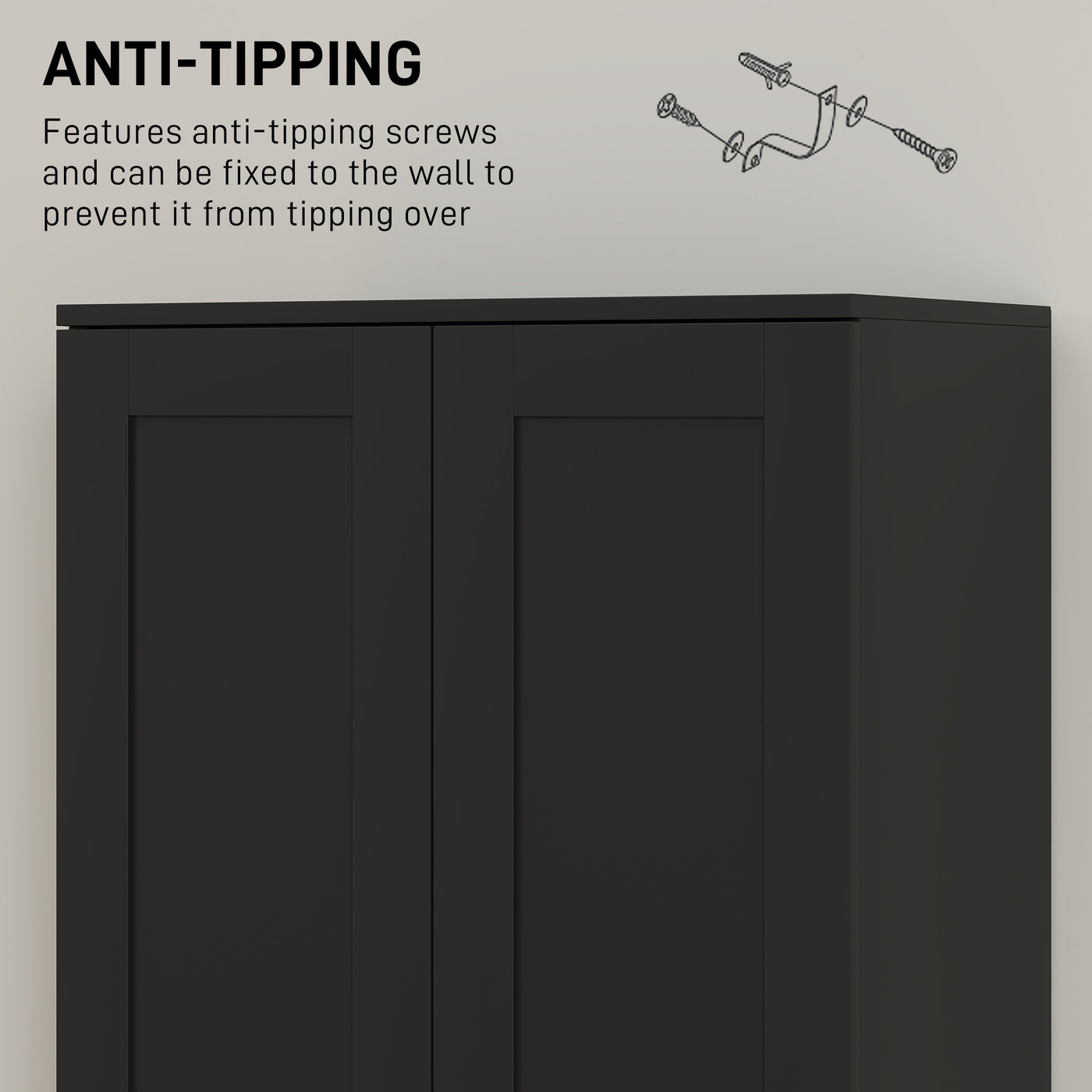 69" Tall Pantry Cabinet with Adjustable Shelves, Modern Kitchen Pantry Cabinet with Soft Close Doors, Black
