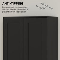 69" Tall Pantry Cabinet with Adjustable Shelves, Modern Kitchen Pantry Cabinet with Soft Close Doors, Black