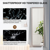 64" x 21" Rectangular Full Length Mirror with Frame, Free Standing, Wall Mounted or Leaning, Gunmetal Silver
