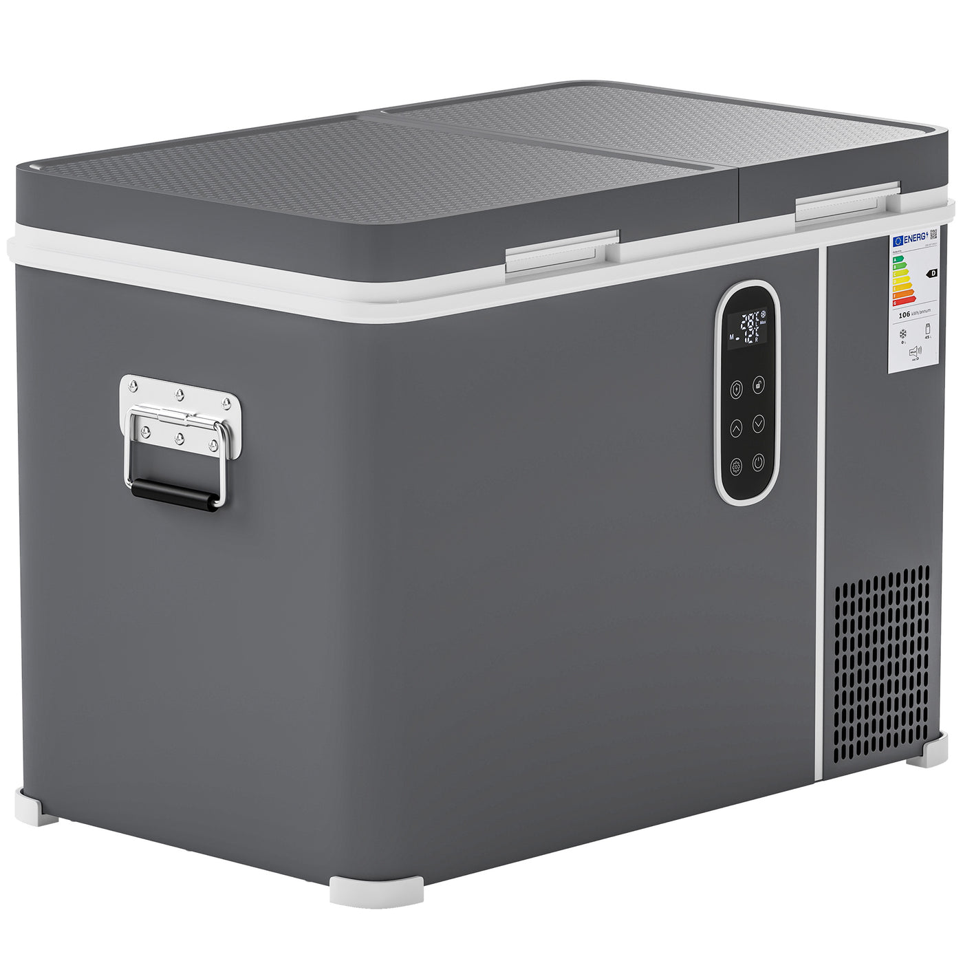 12 Volt Car Refrigerator, Dual Zone 48 QT Car Fridge with App Control, 12/24V DC and 100-240V AC,