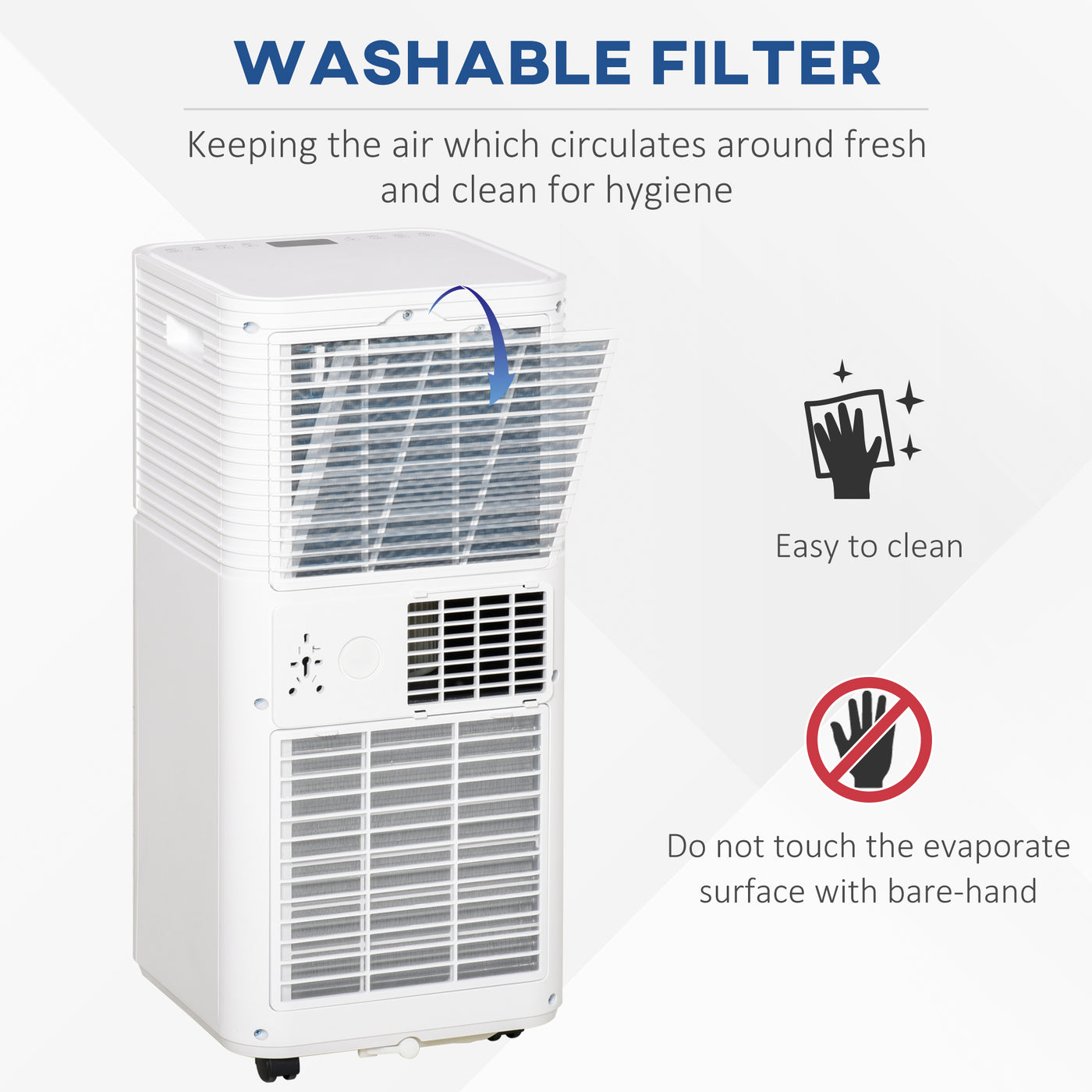 8000 BTU Portable Air Conditioner with Fan & Dehumidifier Mode, Quiet AC Unit with Remote Control, 24-Hour Timer, White