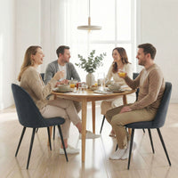 Set of 4 Modern Dining Chairs, Velvet Upholstered Kitchen Chairs with Steel Legs for Living Room, Dark Grey