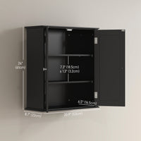 Bathroom Medicine Cabinet, Wall Cabinet with 2 Doors and Adjustable Shelf, Space Saver Over Toilet Cabinet