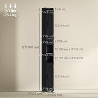 Narrow Bathroom Cabinet, Tall Bathroom Storage Cabinet with Barn Doors, Drawer and Adjustable Shelves, Black Wood Grain