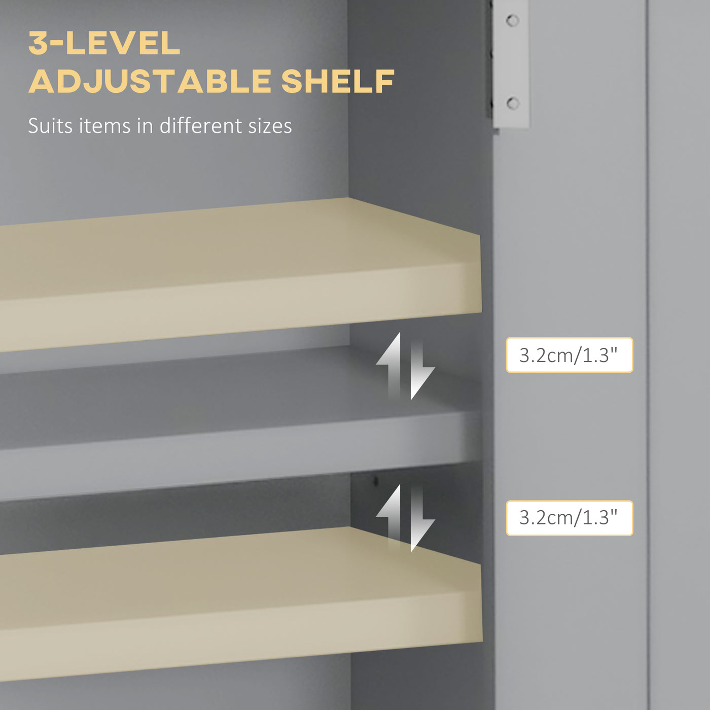 Bathroom Wall Cabinet, Medicine Cabinet, Toilet Storage Cabinet with Shelf for Living Room and Entryway, Grey