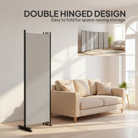 6 Panel Room Divider, 6 Ft Folding Privacy Screen, Portable Freestanding Partition Wall Divider, Beige